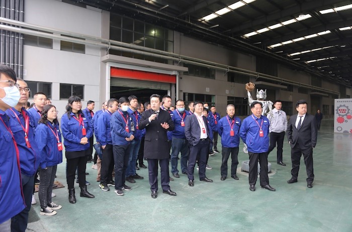 今创董事局主席俞金坤率管理团队来菲律宾欧博(股份)有限公司官网参观交流